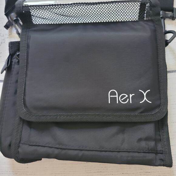AerX Size OS Black Crossbody Bag Mesh Organizer Adjustable Strap Travel Pack - Picture 1 of 13